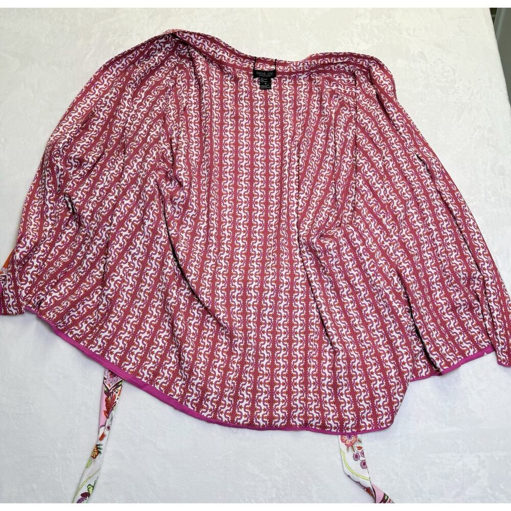Rachel Zoe Kimono Women’s Sz 1x Reversible Cardigan Belted Open Front Colorful - Picture 3 of 8